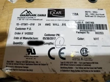 Champlain Cable Exar 150A #24awg Tinned Cu Hook Up Wire UL-3266 XLPE White/100ft
