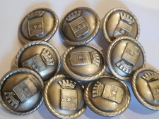 10 kleine Kn&ouml;pfe 25mm versilbert Stadtwache Gemeinde Bozen