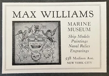 1925 Max Williams Marine Museum Ship Models Paintings Mini B&W Vintage Print Ad