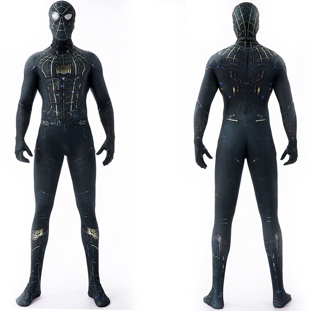 Spider-man No Way Home Black Gold Suit Boys Costume Spider-man No Way Home Black Gold Suit Boys Costume