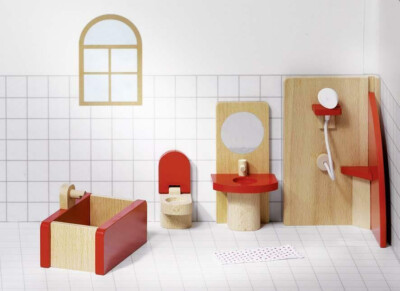 Goki 51717 Puppenhausmöbel Badezimmer Puppenhaus, Möbel
