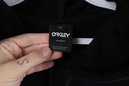 Vintage Oakley Mens Small Faded Spell Out Camouflage French Terry Hoodie Black - Picture 5 of 15