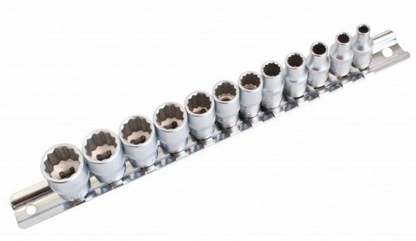 SteckschlüSsel Stecknuss Satz Vielzahn 12Tlg. Torx 12-Kant Nuss 1/4” NüSse Zoll-image
