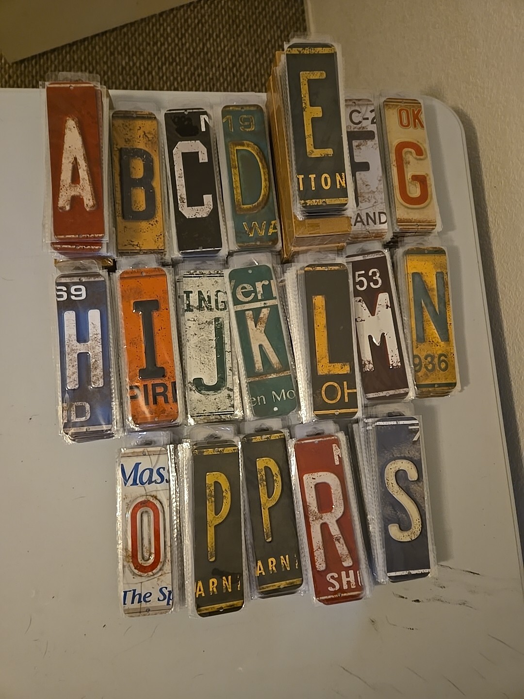Pre-cut US License Plate Letters LOT For Custom Decor Signs - 568 Pieces