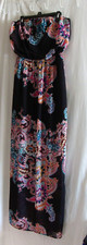 EXPRESS Black/Multi-Color FLORAL Print MAXI Length TUBE DRESS Sz SMALL