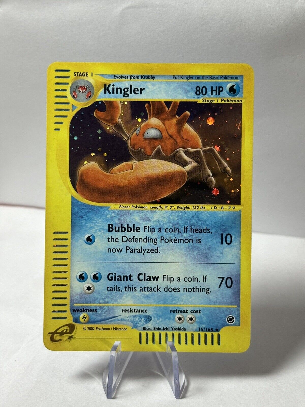 2002 Pokemon LP Kingler Holo - 15/165 Expedition Pokemon Card Collection