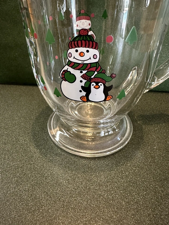 Navidad Invierno Muñeco de Nieve Pingüino Postre / Taza de Vidrio Latte Foto 2 de 4