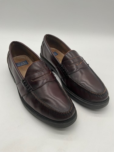Nunn Bush Penny Loafer Shoes Mens Size 10M Burgundy Leather Slip On 85538-05