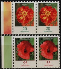 BRD Freimarken Blumen Mi. - Nr. 2471 A - 2472 A postfrisch waagerechte Paare