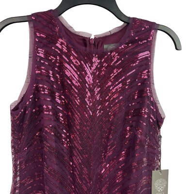 vince camuto purple sequin dress VINCE CAMUTO Sequin Cap Sleeve Shift Cocktail Dress, Size 12 in Plum at Nordstrom Rack