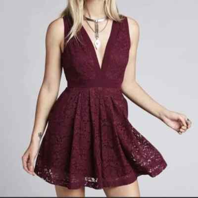 knee length dresses for ladies Off the Shoulder Lace Burgundy Short Prom Party Dress – FancyVestido main image 1