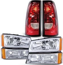 Clear Headlights Tail Lights Set For 2003-2006 Chevy Silverado 1500 2500 3500
