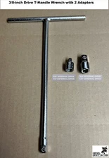 3/8" Drive T-Handle w/ 2 Adapters - Long Reach High Torque  *** FREE SHIPPING **