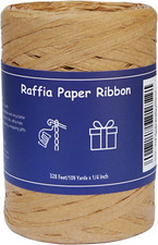 Raffia Ribbon for Gift Wrapping, Packing Paper Twine String, Craft Ribbon for Cr