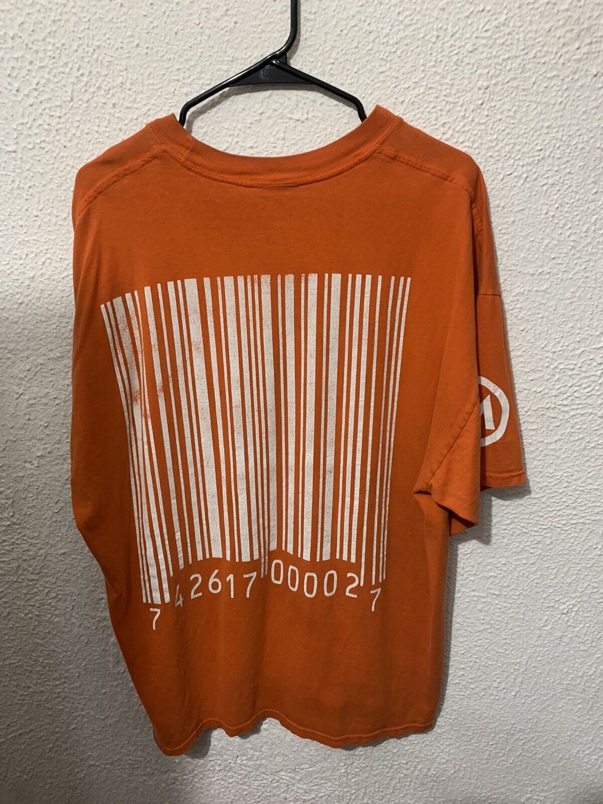 Vintage SLIPKNOT Barcode T-Shirt Heavy Metal Band Rare Orange Color