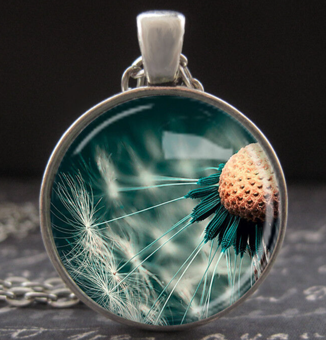 Dandelion Necklace Believe Flower Charm Pendant Jewelry Gift for Her Make a  Wish