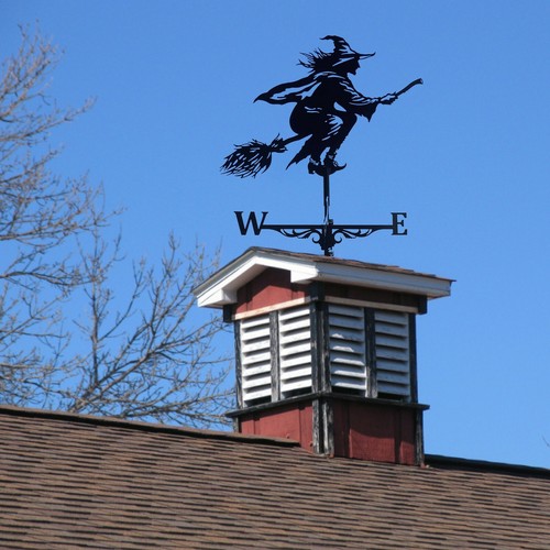 Witch Weathervane Roof Mount Weather Vane Outdoor Scene Ornament 30'' Tall - Picture 7 of 7