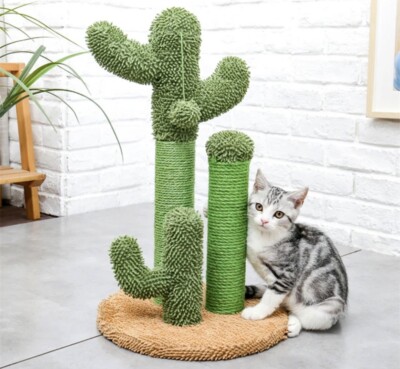 Katzenkratzbaum Kratzkaktus Kratzbaum Kratzpfosten Kratzstamm Kaktus  Kletterbaum | eBay.de