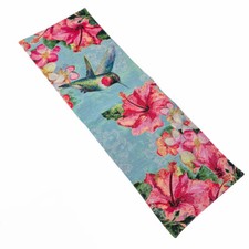 Hummingbird Hibiscus Tropical Flower 36" Tapestry Table Runner