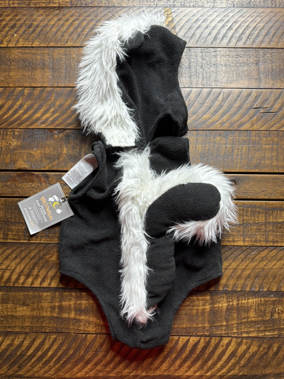Pottery Barn Kids Halloween costume baby skunk 612 months New eBay
