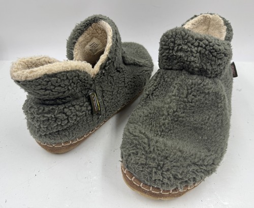 L.L. Bean Cozy Women's Bootie Sz 9M Gray Pile Fleece Round Toe Slipper 507186 - Picture 3 of 10