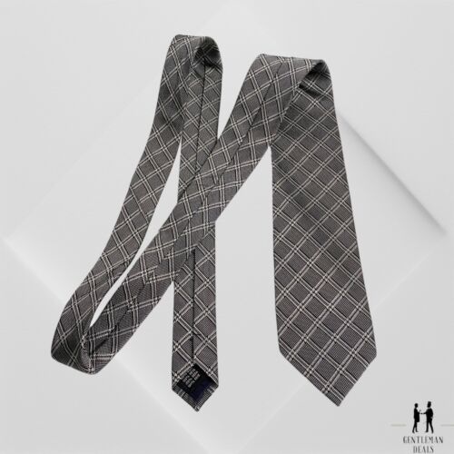 YSL Yves Saint Laurent Cravate à carreaux soldes Jacquard Glen Check Long 60 x 3
