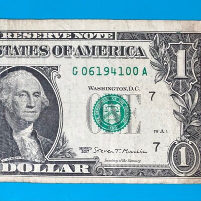 June 1941 (C 06194100 A) MONTH / YEAR $1 One Dollar Bill (06