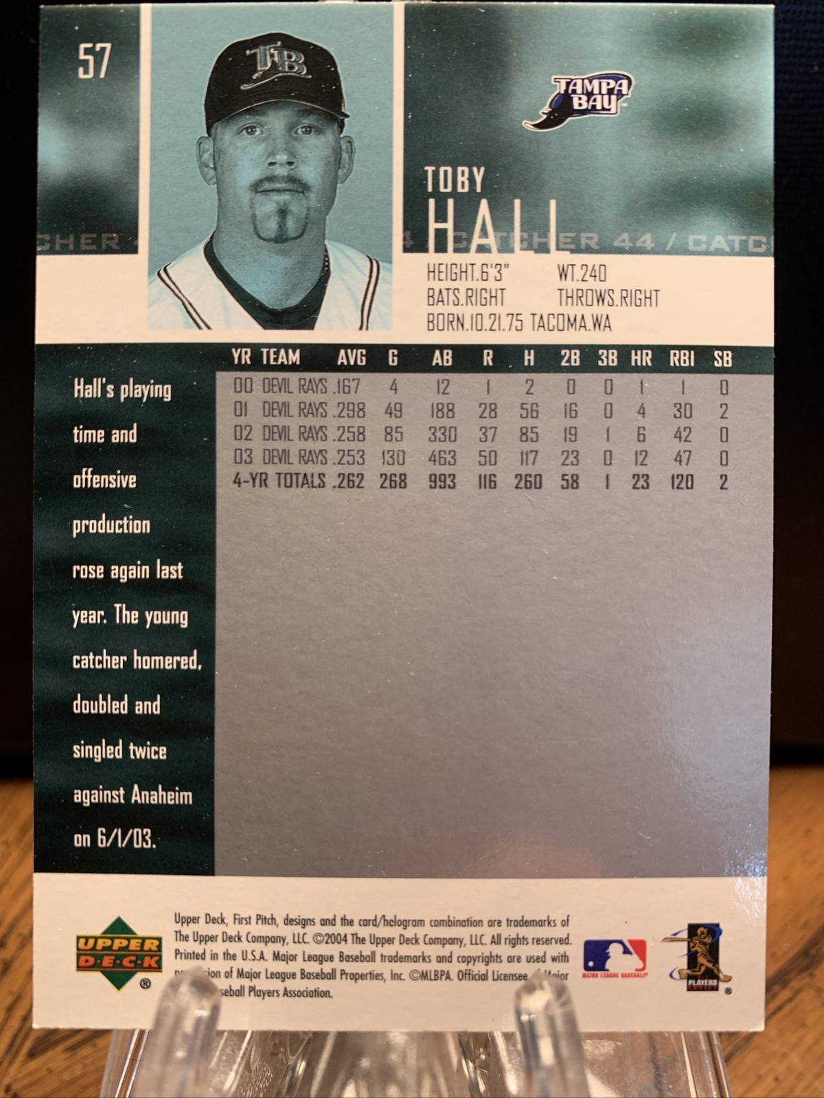 2004 Upper Deck First Pitch - Toby Hall #57 for sale online | eBay