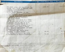 Dell desktop, Hewlett-Packard printer and Dell Dimension Tower with receipts
