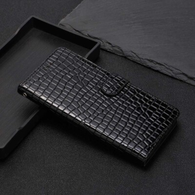 Krokodilmuster HandyHülle für Samsung Flip Cover Leder Schutz Tasche Wallet Case