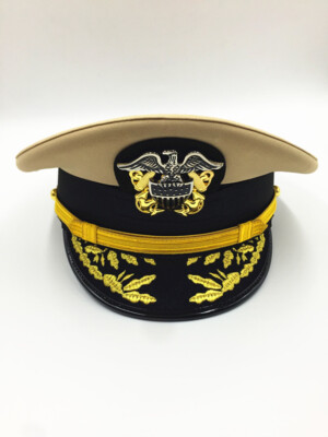 US Naval Commander Cap Admiral Hat Captain Officer Men Military