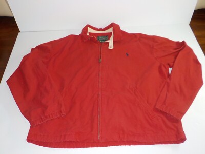 Vintage Polo Country Ralph Lauren Red Zip Up Mens Jacket Medium | eBay