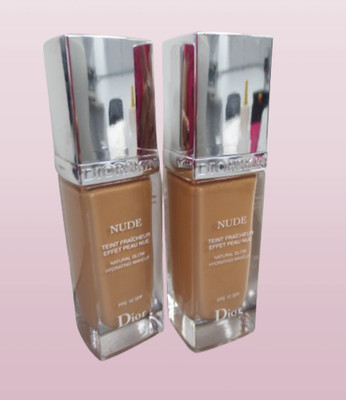 CHRISTIAN DIOR DIORSKIN NUDE NATURAL GLOW HYDRATING MAKEUP #050 1 OZ 2PCS