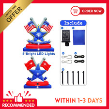 4th of July Inflatables Outdoor Decorations 6FT USA Flag Patriotic Star Blow ...