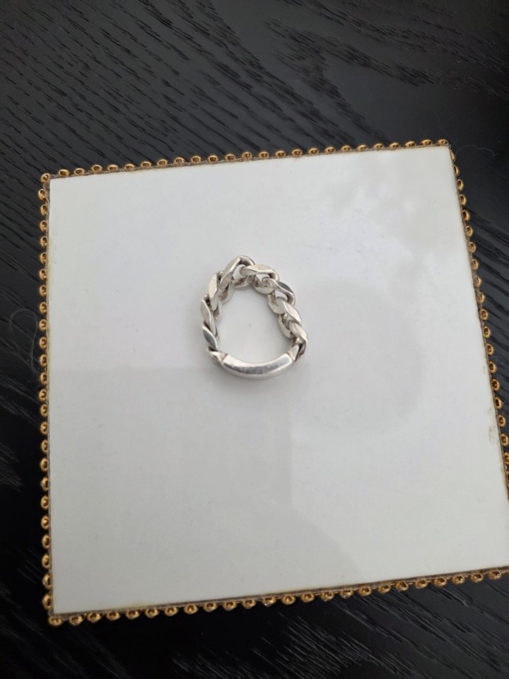Authentic Gucci Sterling Silver Chain Link Ring Unisex 925 Size 8 | eBay