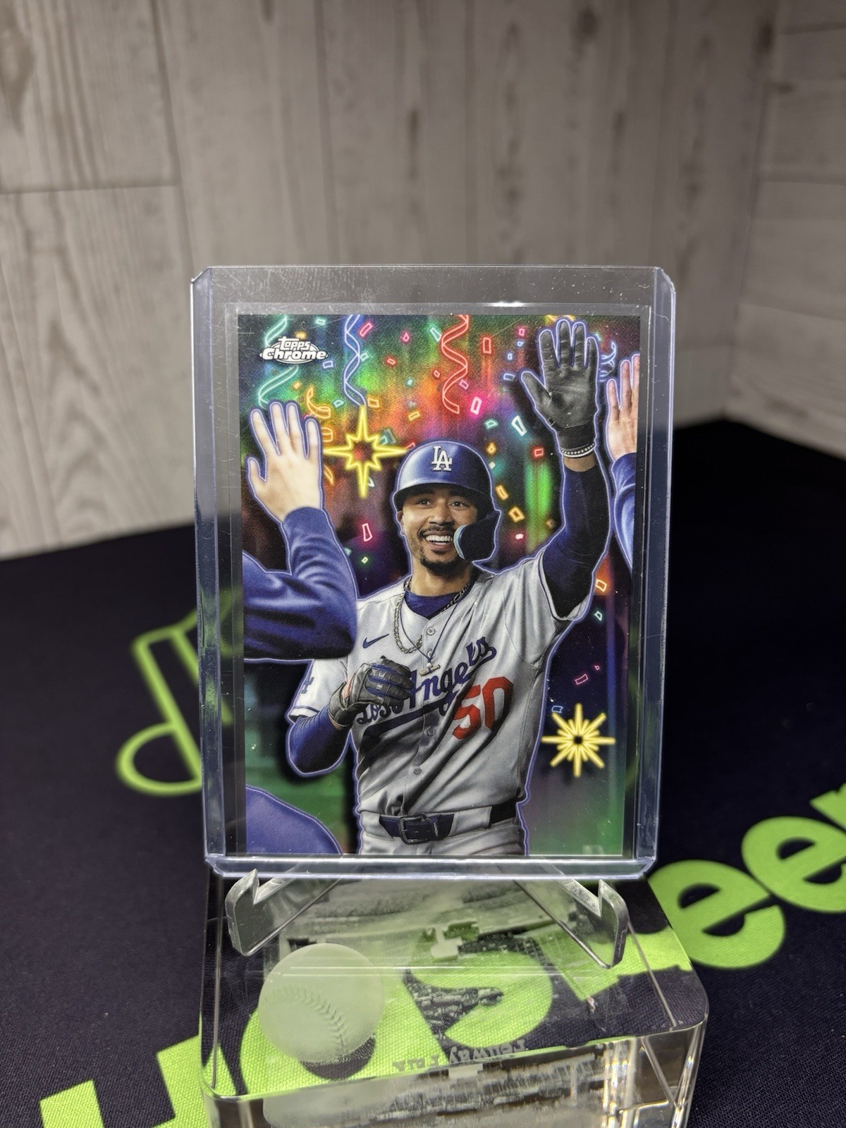 2025 Topps Chrome Update Mookie Betts CELEBRACION SSP Dodgers CT-3