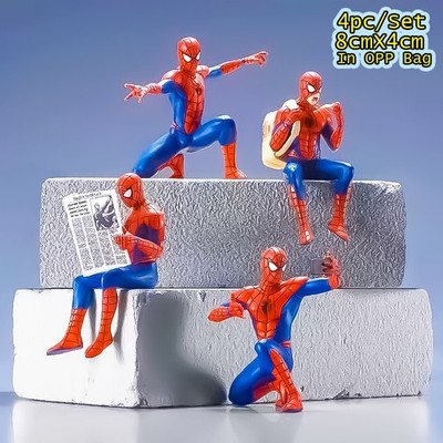 4-teiliges/Set Marvel Spider Man PVC-Figur Modell Schreibtisch Auto Dekor Spielzeug Puppe Geschenk UK