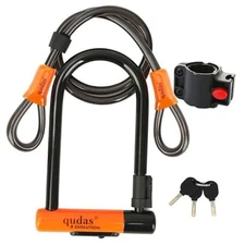 Heavy Duty Bike U Lock German Brand Anti-Theft 4ft/1.2m Cable, Long lock