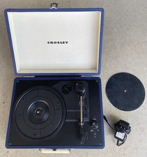 Crosley CR8005A-TW Cruiser 3 Speed Portable Turntable Record Player Navy Blue
