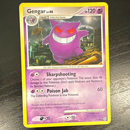 Gengar Platinum Arceus 17/99 Rare EN 2009 Mitsuhiro Arita MP Pokemon Mid Era