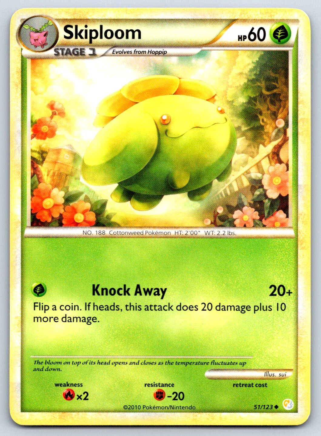 Skiploom HeartGold & SoulSilver 51/123 Pokemon Card LP
