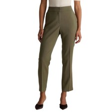 New Quince Women’s Size 8 Stretch Crepe Ankle Pants Olive Green Elastic 4146-82