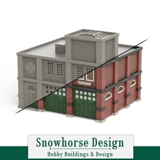 Fire Station (3D Printed/Unpainted) | Main Street Collection (S/HO/N Scales)