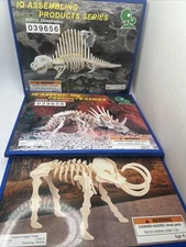 IQ Assembling Products Series Wooden Models 3 Dinosaur Lot Brand New