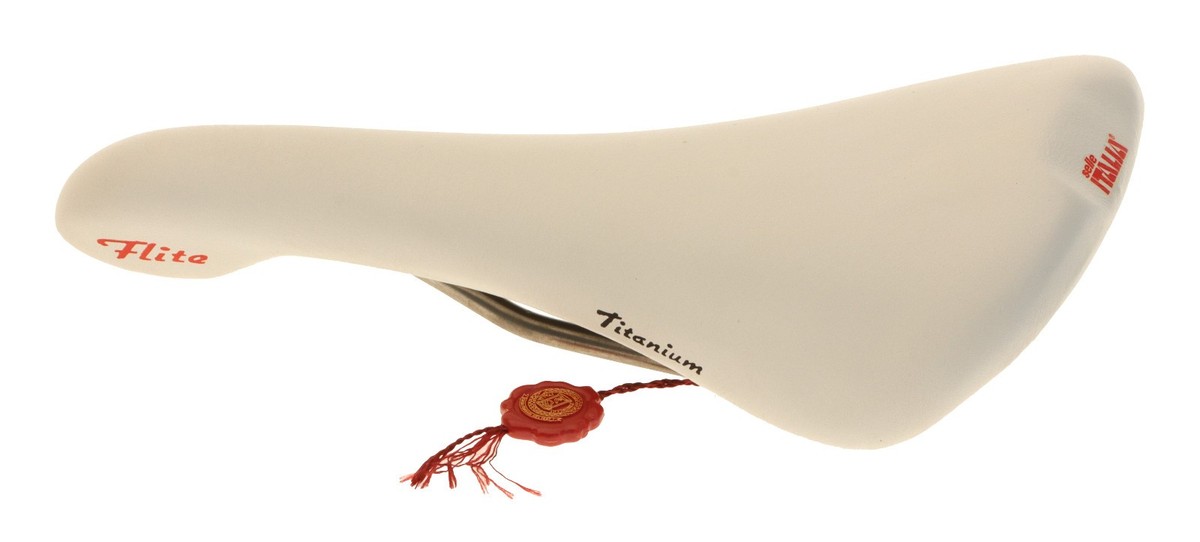 Selle Italia Flite Saddle Titanium Rails White Leather 1990 L1 NIB