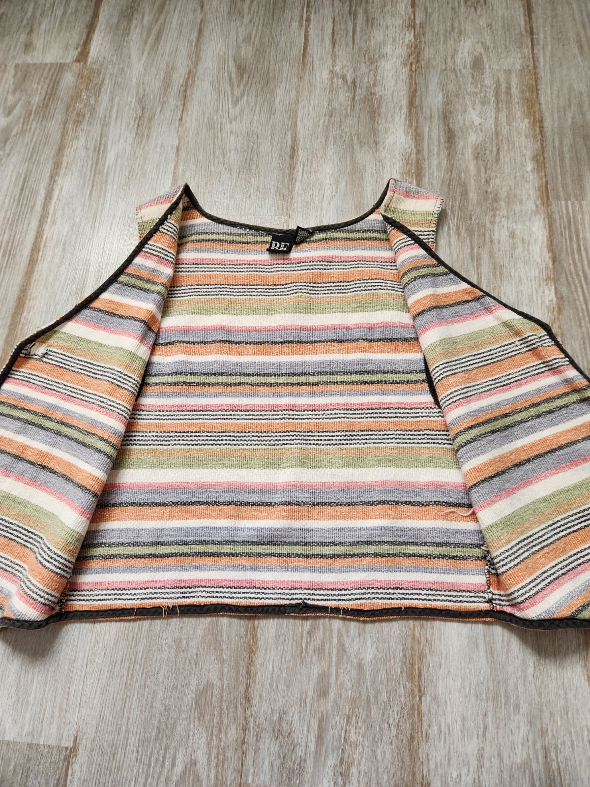 VTG Basic Editions Mutlicolor Stripe Vest Sleevel… - image 8