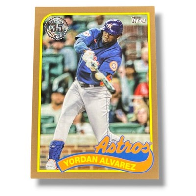 Yordan Alvarez Gold 44/75 Jersey # 2024 Topps Series 1 - 1989 Topps Baseball