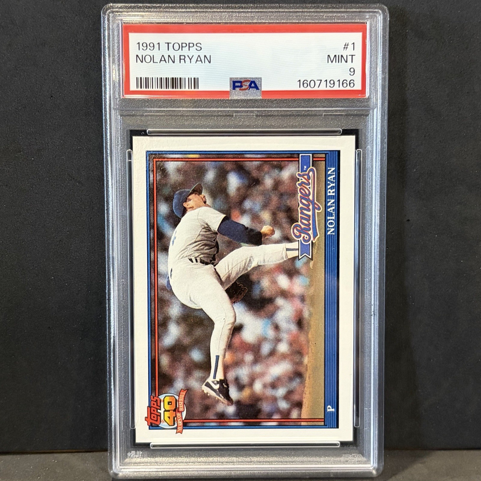 1991 Topps #1 NOLAN RYAN PSA 9 Mint DEAD CENTERED HOF
