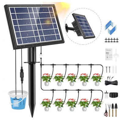 Drip Irrigation Kit - Solar Drip Irrigation System 10 Potted Indoor Outdoor G...