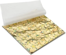  Variegated Gold Leaf Sheets 50Pcs, Colorful Imitation Gold Foil Sheets Paper